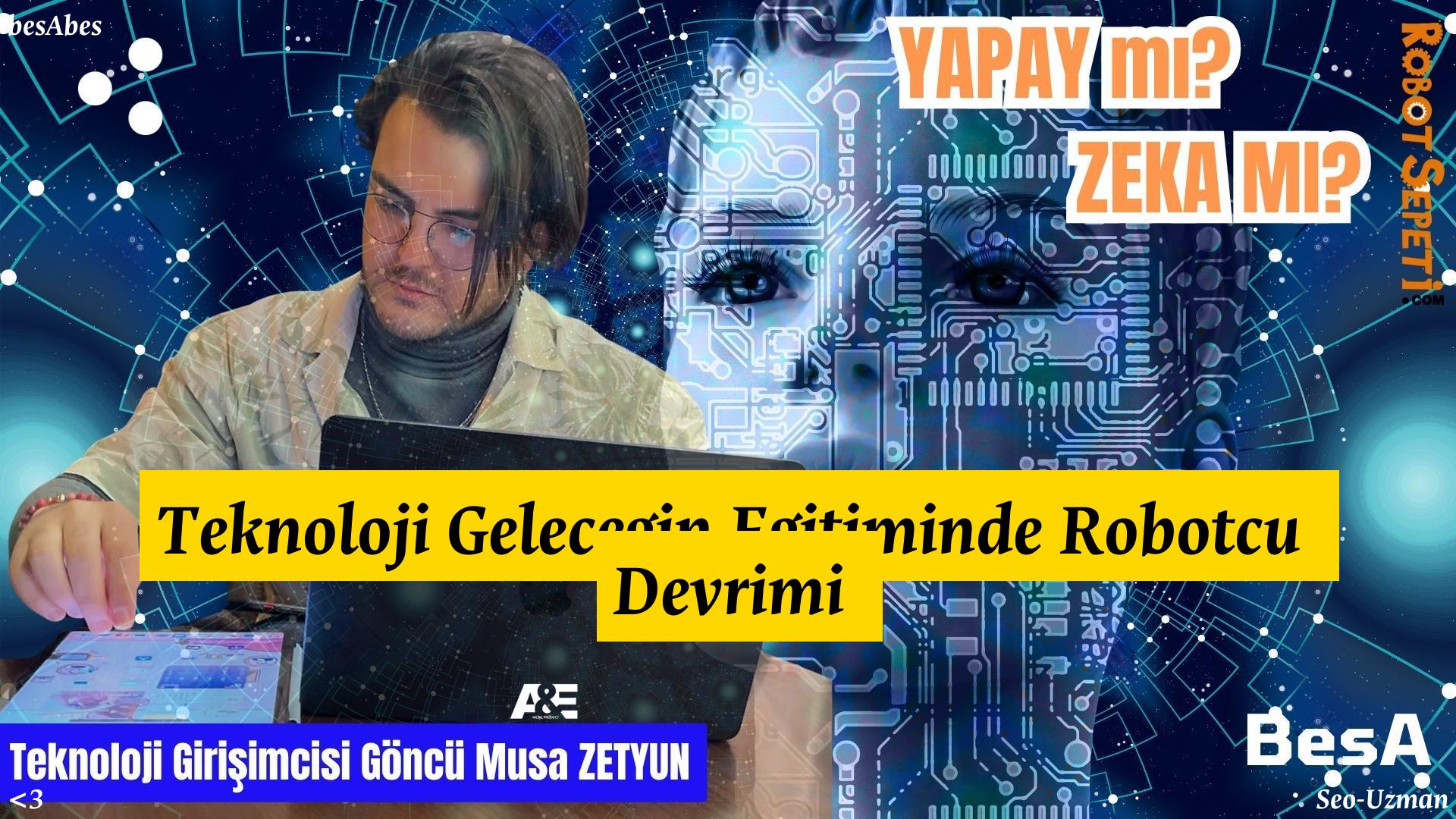 teknoloji ile geleceğin eğitiminde robotçu devrimi hakkında etkileyici bir görsel.