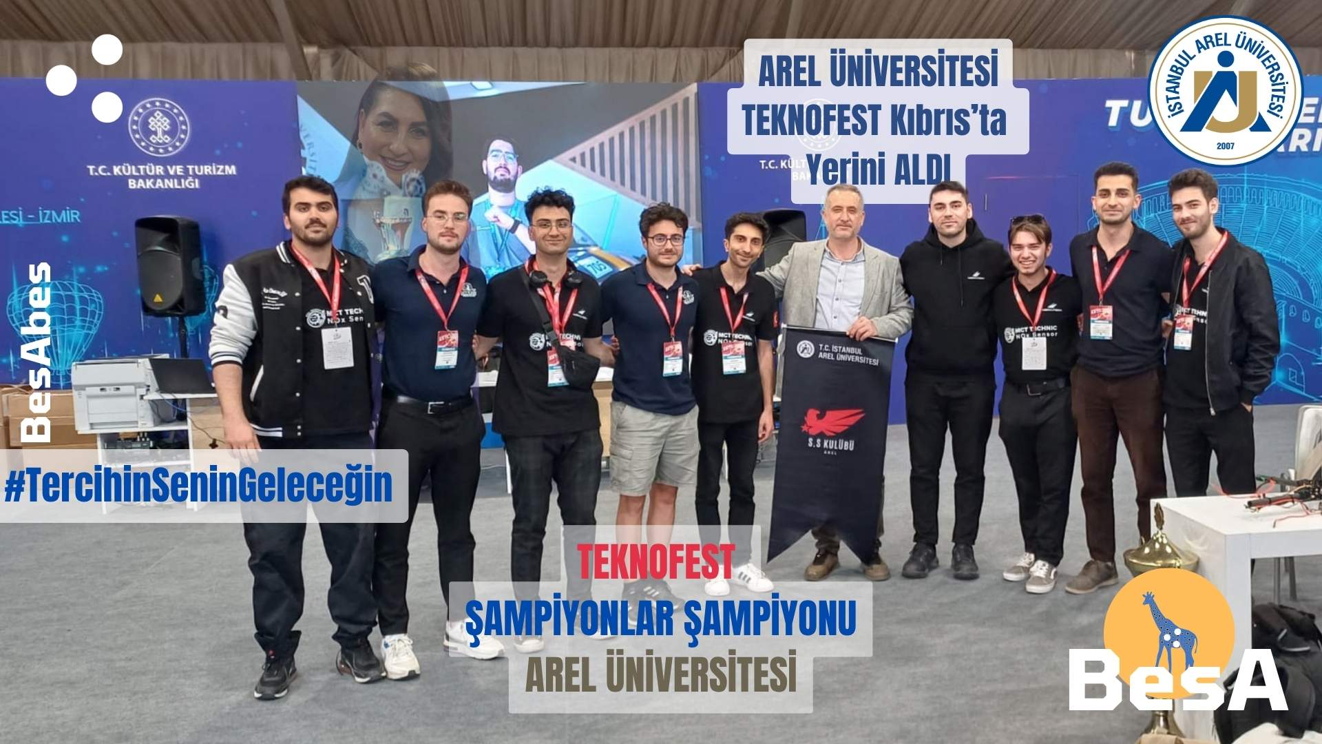 Arel Üniversitesi öğrencileri TEKNOFEST Kıbrıs'ta projeleriyle sahnede, Tercihin Senin Geleceğin vizyonuyla temsil edildi.